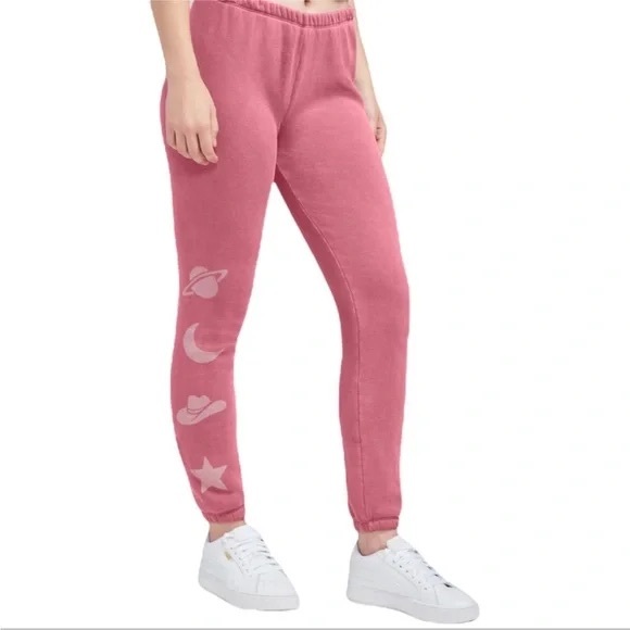 Wildfox Pants - Wildfox Pink Celestial Joggers